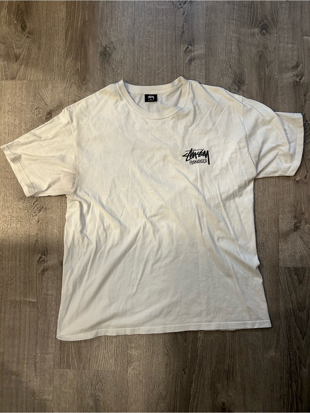 Stussy Honolulu XL White Short-Sleeve Logo Tee